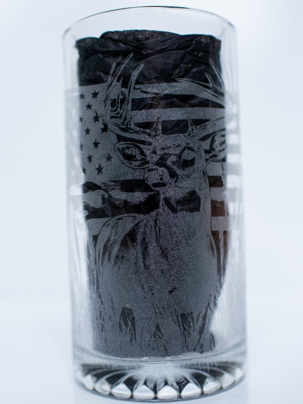 Laser Engraved Beer Stein Glass Highball Tumbler Deer American Flag Dragon
